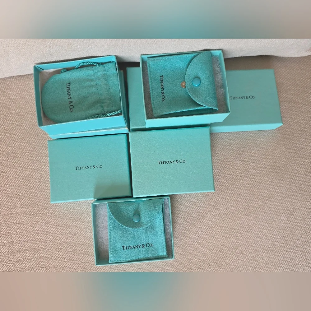 Tiffany & Co. Empty Boxes & Pouches Lot of 6- Authentic Gift Packaging